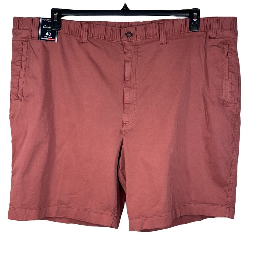 Roundtree & Yorke SZ 48 Casual Shorts Straight Fit Flat Front 9" Inseam Zip-Fly